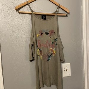 Hippie chic cold shoulder top